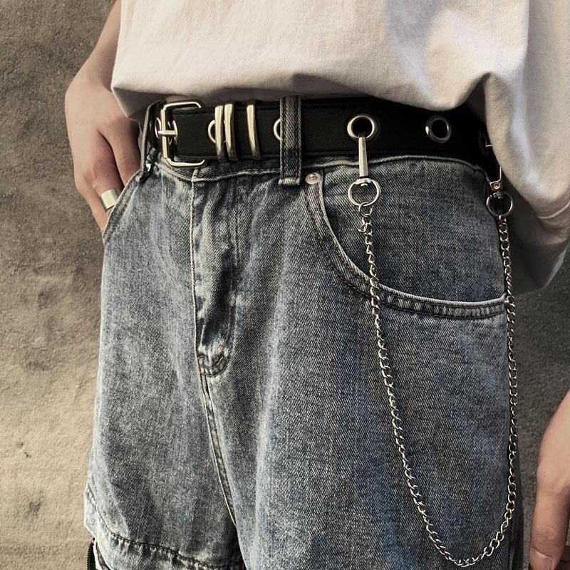 New Men And Women Metal Punk Chain Belt Chain Two-in-one Multi-purpose Hip Hop Dance Club Belt Belt