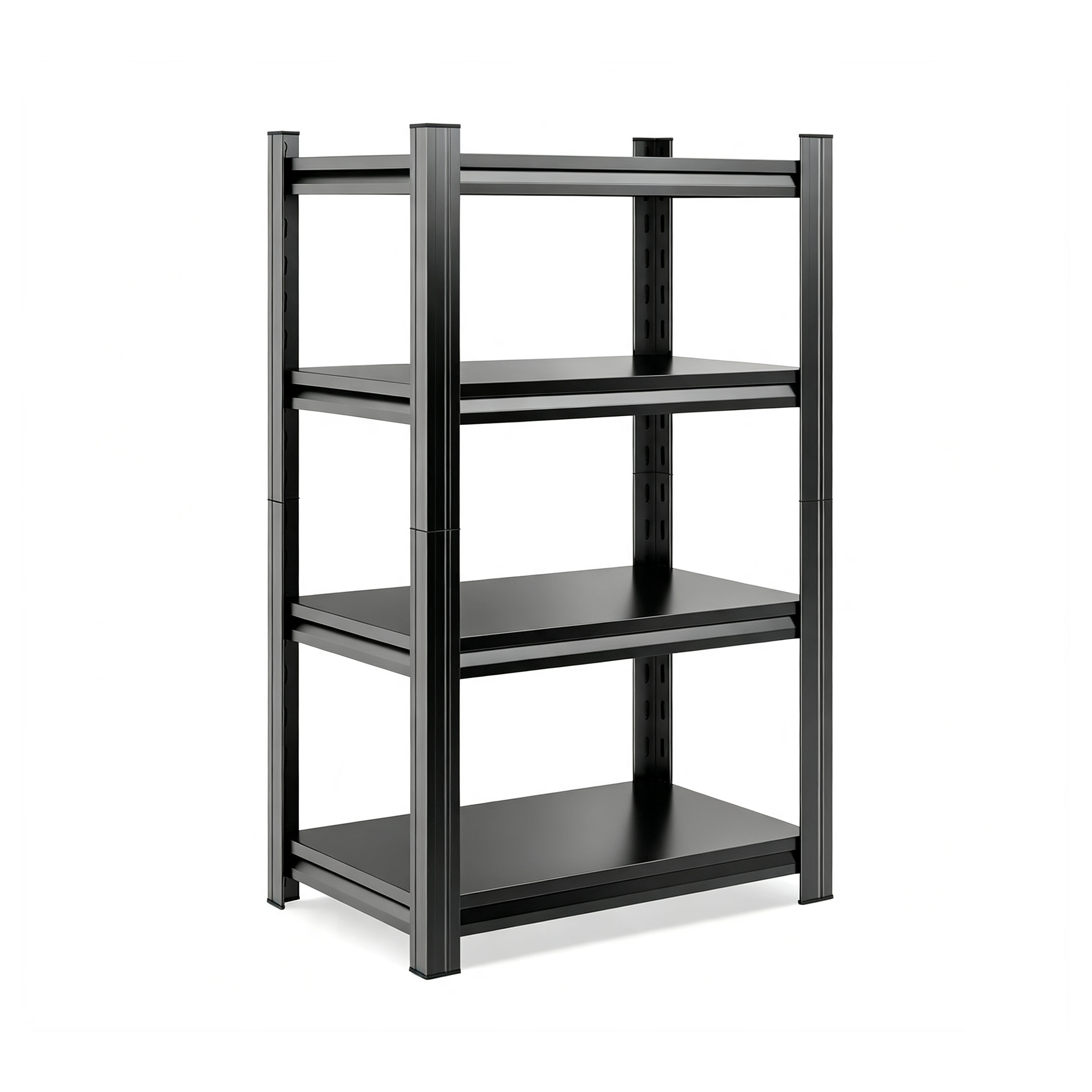 4-Tier Adjustable Metal Storage Shelving Unit, Black Heavy Duty Kitchen Organizer For Home Space Saving