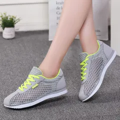 Summer Women's New Mesh Sneakers Breathable - Grey - View 1
