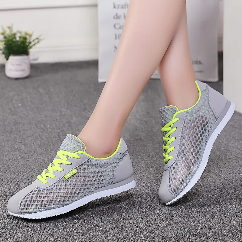 Summer Women's New Mesh Sneakers Breathable - Grey