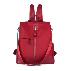 Oxford Cloth Double-shoulder Anti-theft All-match Single-shoulder Dual-use Student School Bag - Red - View 1