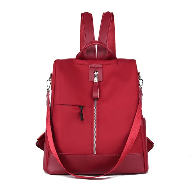 Oxford Cloth Double shoulder Anti theft All match Single shoulder Dual use Student School Bag Red - Shop at LoveMi