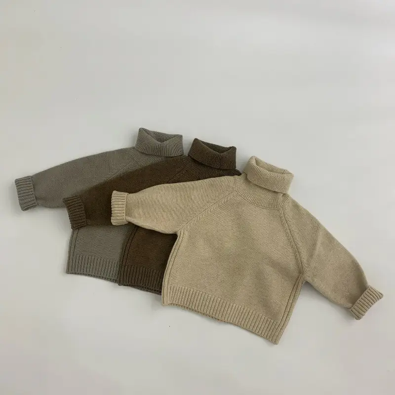 Children's Thick Needle Solid Color Turtleneck Bottoming Shirt Sweater