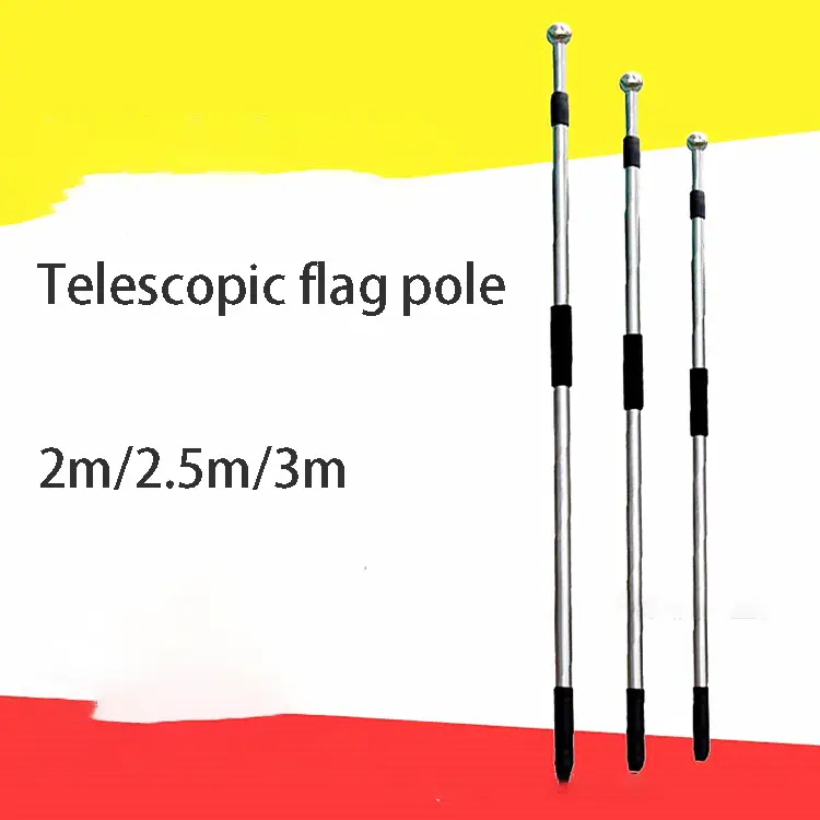 Sports Meeting Tour Guide Outdoor Stainless Steel Telescoping Hand Flagpole