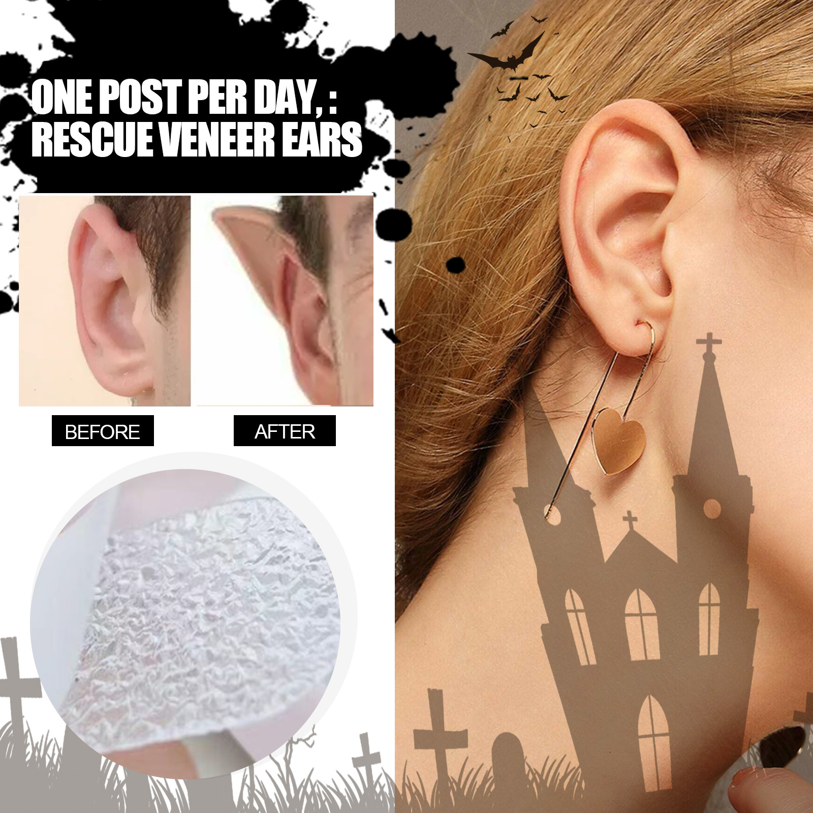 Title 5, Dowmoo Halloween Elf Ear Patch Fixed Ear Correc...