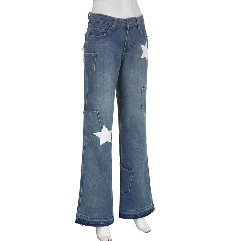 Title 9, Jeans asimétricos con estampado de estrellas re...