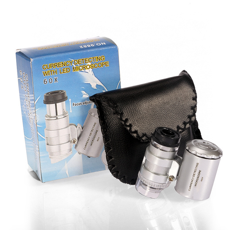 Pocket-sized 60 Times Microscope LED Light, Miniature
