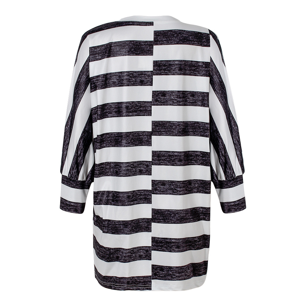 Title 9, Fashion Striped Printed Long Sleeve Loose Casua...