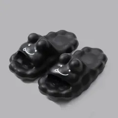 Women's Fashion Thick Bottom Cloud Sandals Slippers - Black - View 1