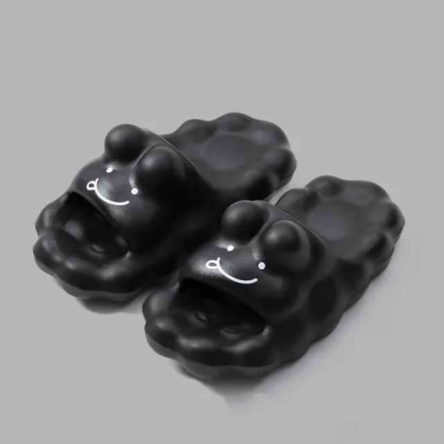 Women's Fashion Thick Bottom Cloud Sandals Slippers Black - Shop at LoveMi
