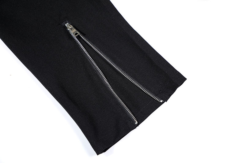 Zipper Trousers Split Loose Straight Pants