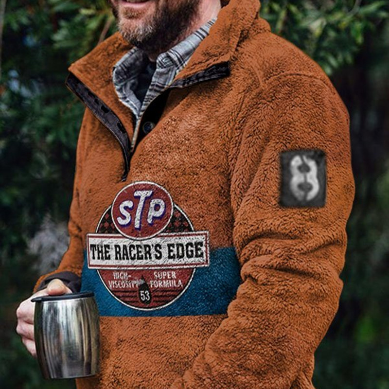 Autumn And Winter Casual Button Pocket Flannel Plush Men's Sweater