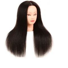 Die Head Hairdressing Real Hair Styling Haircut Perm Dye - Black With Makeup - View 1