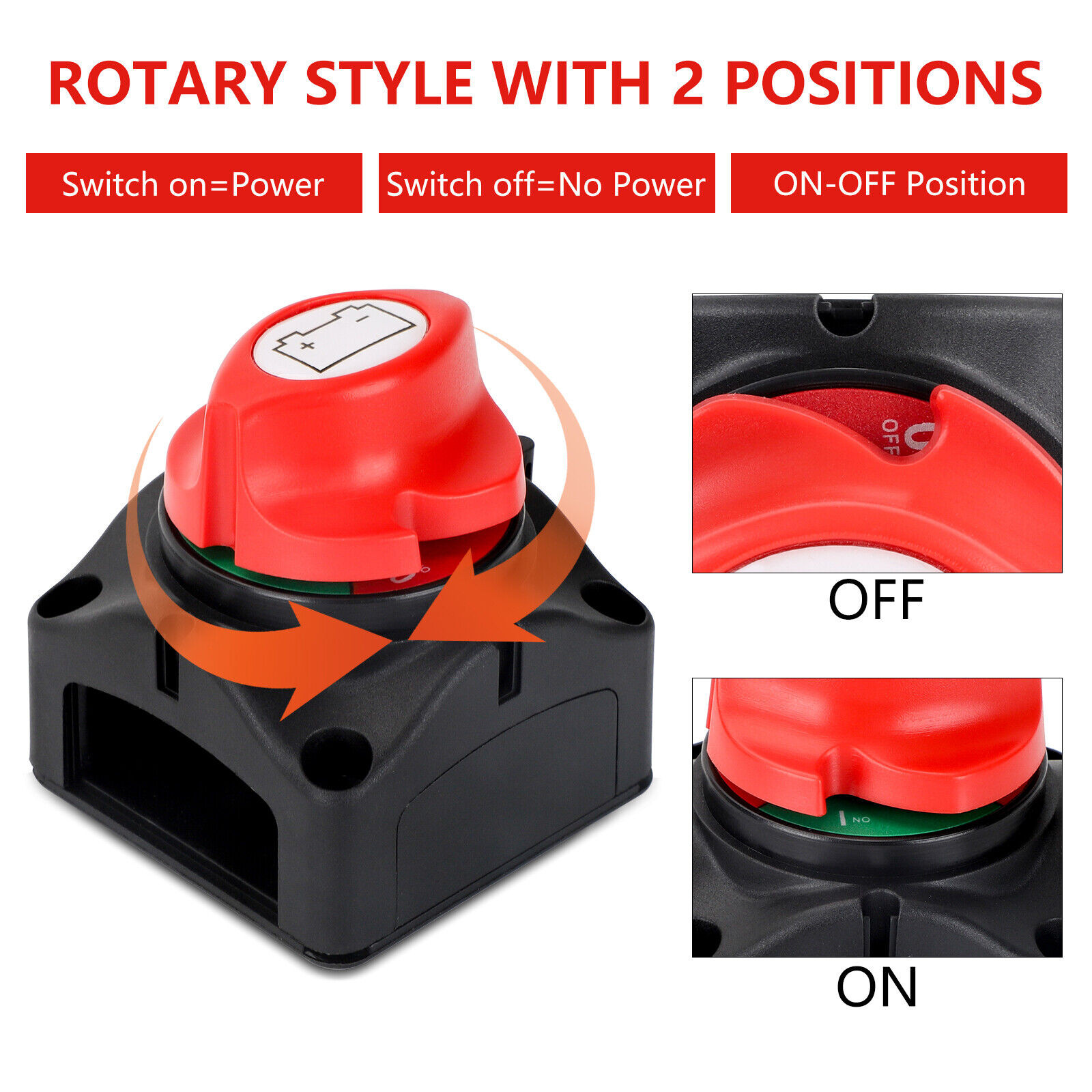 12V 600A Battery  Isolator Cut Off Kill Fit For Knob Marine Boat Camper UK — foto 6