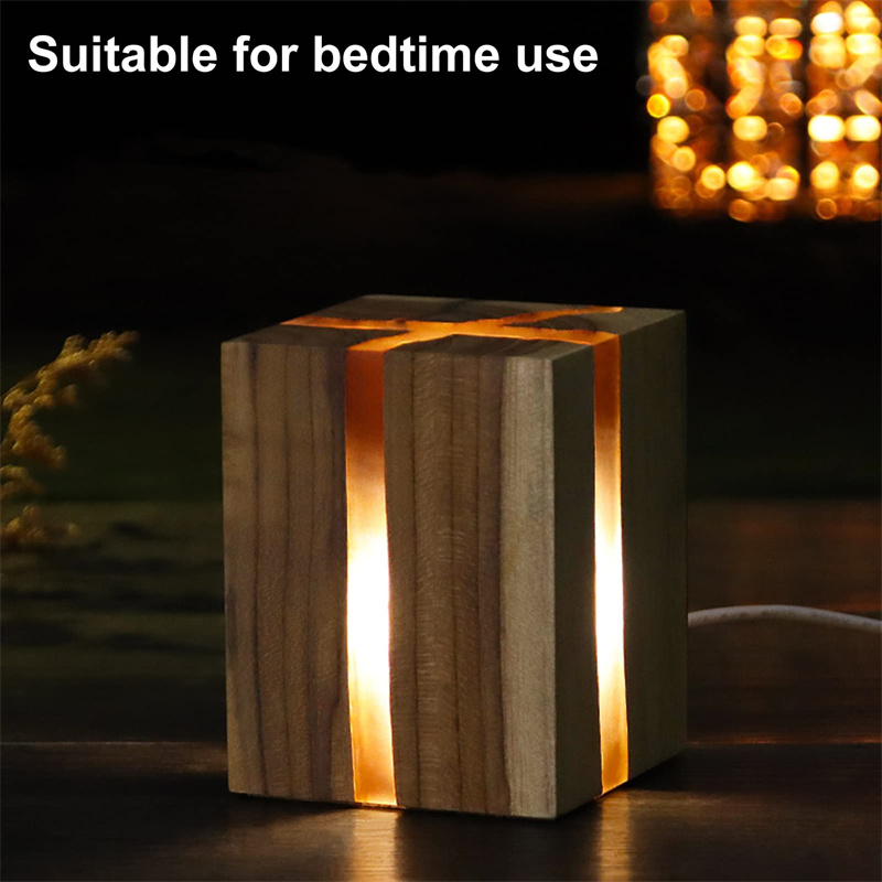 Adjustable Wooden LED Desk Lamp – Bedside Table Lamp with USB Charging - Image 1
