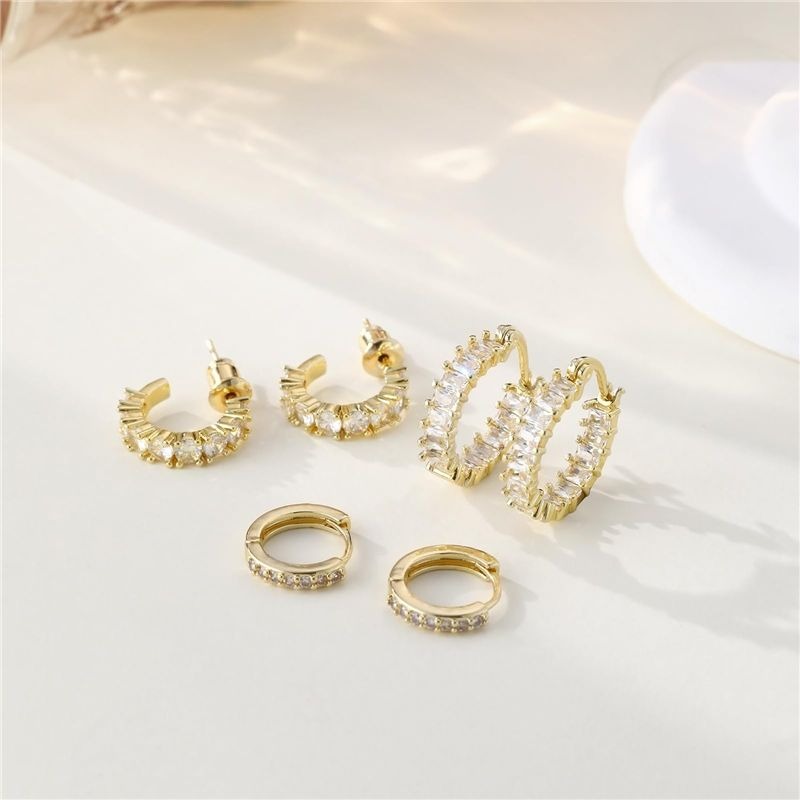 Cubic Zirconia Dome Stud Earrings – 1