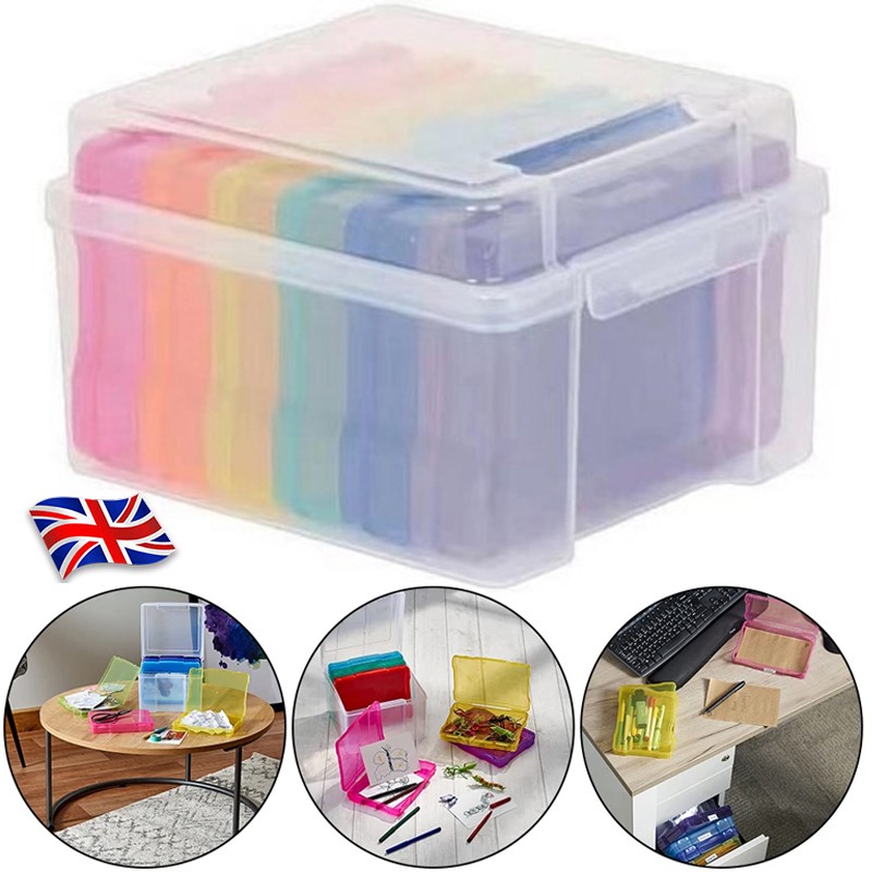 Compact Photo Storage Box For Organization Holds 5x7 Inch Photos 6 Cases White — image 6