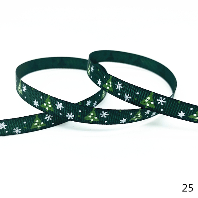 Size 5 10mm Christmas Ribbon Printed Grosgrain Ribbon