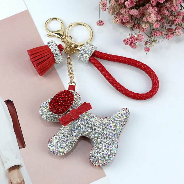 Doll Puppy Keychain Pendant Red - Shop at LoveMi