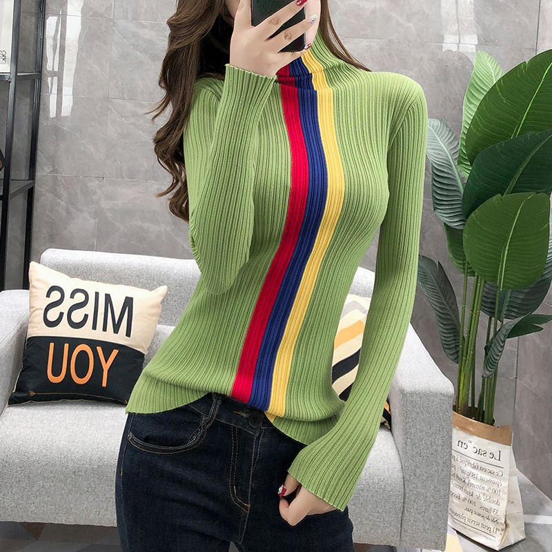 Title 1, Turtleneck Cashmere Slim Pullover Knitted Padde...