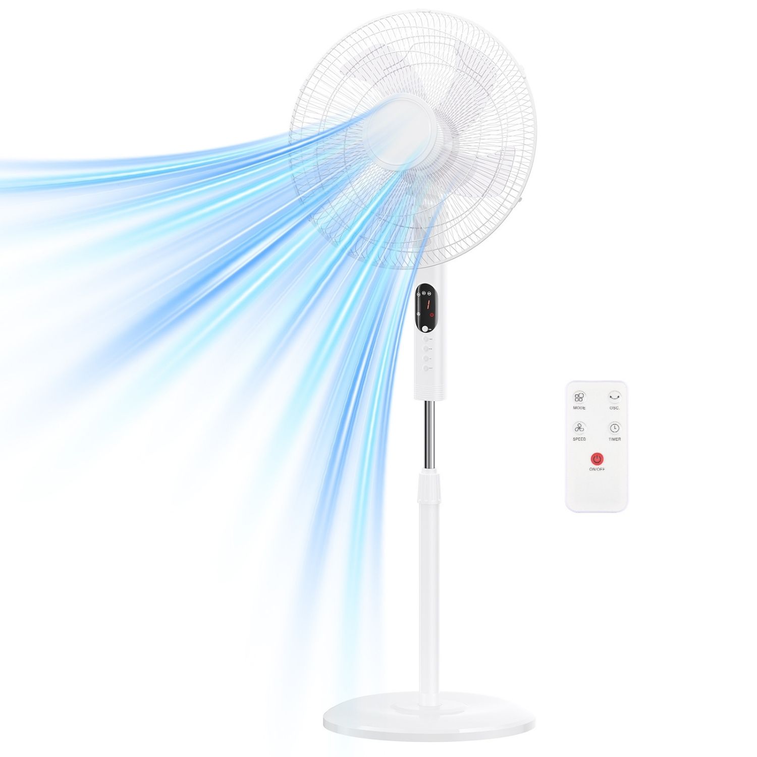 Remote Control Quiet Standing Fan, Oscillating Pedestal Fan With Adjustable Height, Timer And Multiple Modes For Bedroom Office image 2