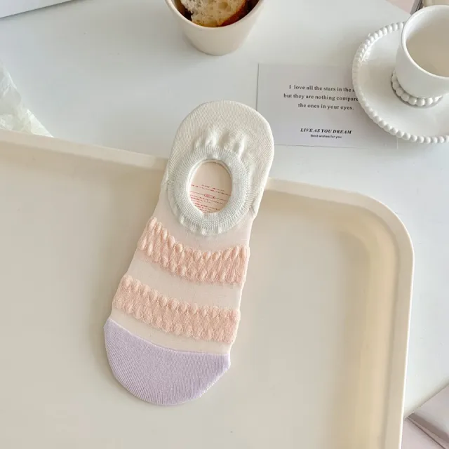 Women's Fashionable Wave Kanekalon Breathable Non slip Low Cut Sock Light Pink - Shop at LoveMi