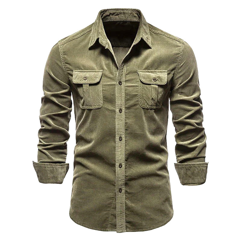 Japanese Corduroy Men's Business Slim Casual Shirt