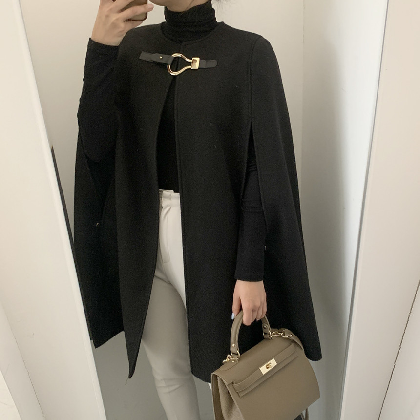 Wool Cloak Women's Round Neck Sleeveless