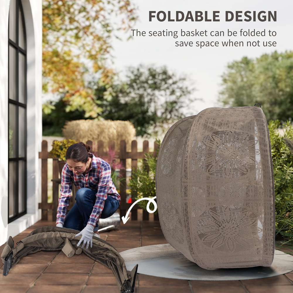 Chaise oeuf suspendue double olofable avec support – Image 7