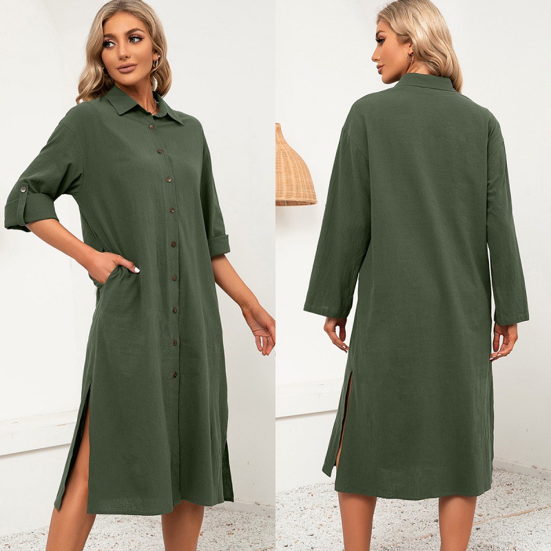 Women's Casual Long Shirt With Split Hem