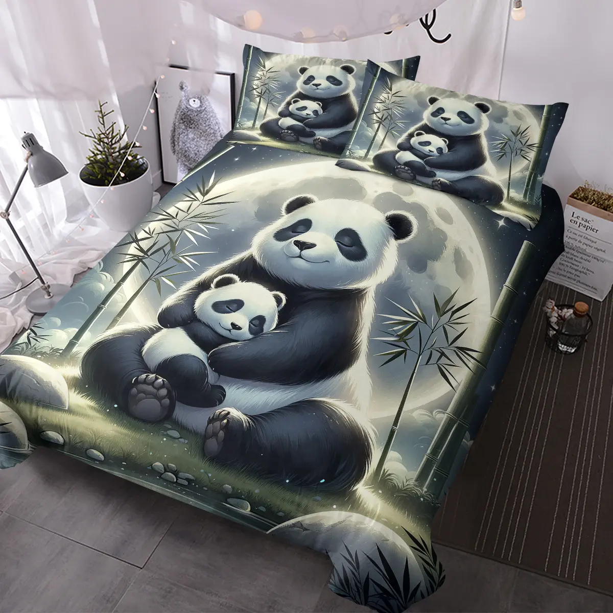 Panda Bedding Set For Boys Girls Cute