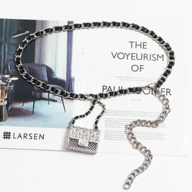 Female Waist Bag Decorative Bag Black And Silver - Shop at LoveMi