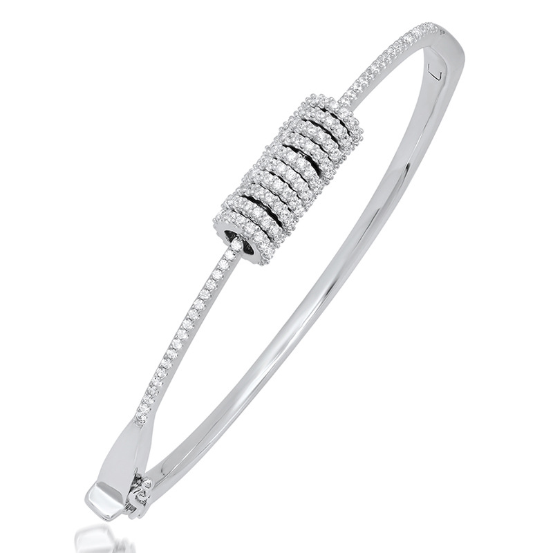 925 Silver 5A Full Diamond Gold Plated Bracelet
