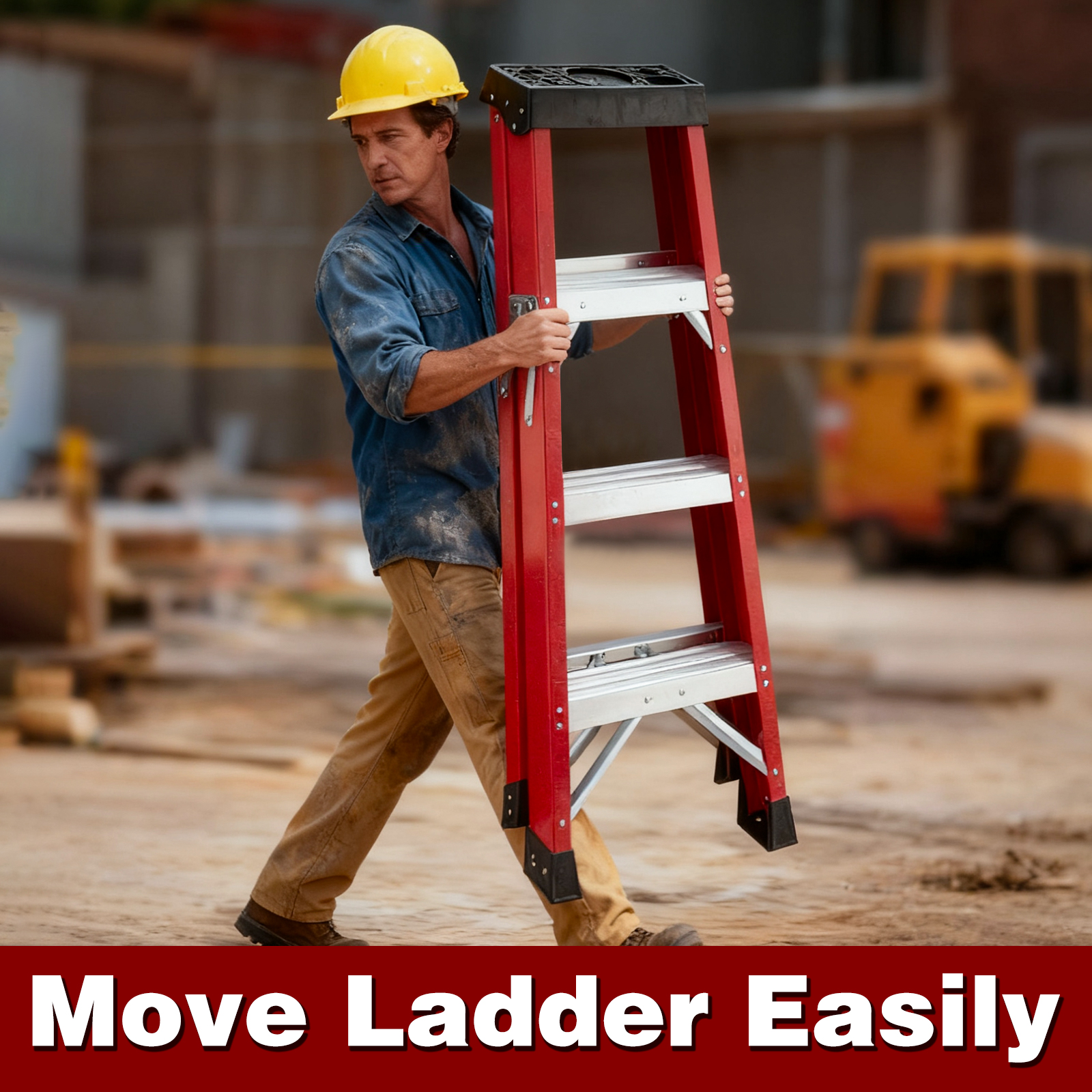 Fiberglass Insulating Ladder, Folding Step Ladder For Safe Electrical Work — foto 4