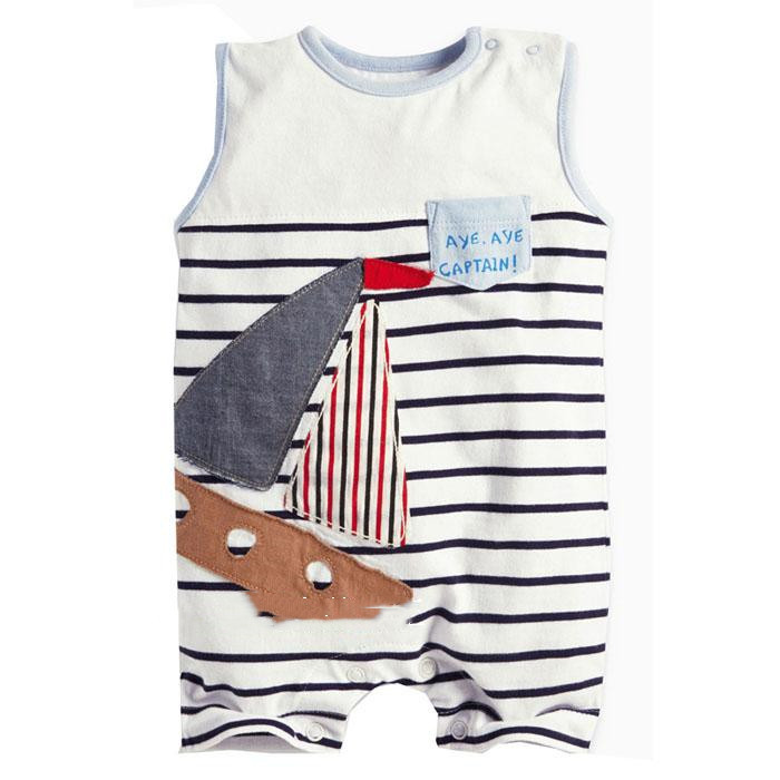 Summer Cotton Short Sleeve One-piece Suit