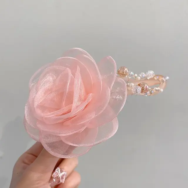 Temperament On The Back Women With Flowers Around The Bead Hairpin Mermaid Bubble Pink - Shop at LoveMi