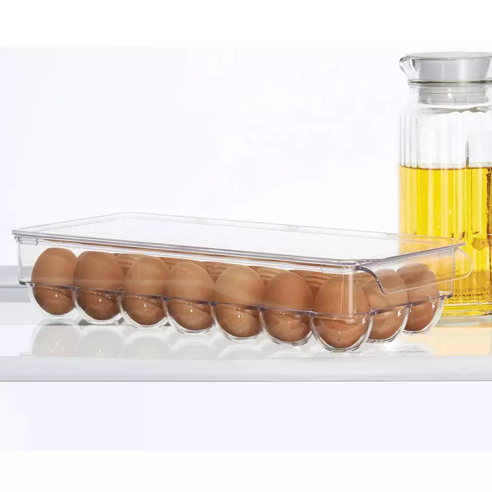 Title 1, Transparent 21 Grids Refrigerator Egg Holder Bo...