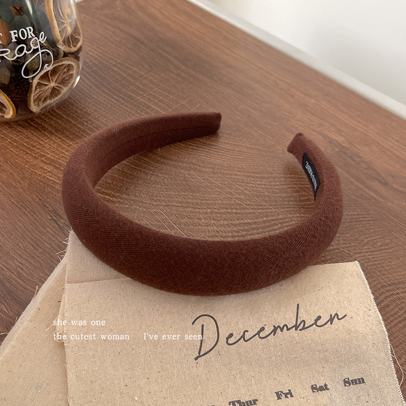 High Cranial Top Plush Head Hoop Advanced Sense Face Wash Headwear Dark Coffee - Shop at LoveMi