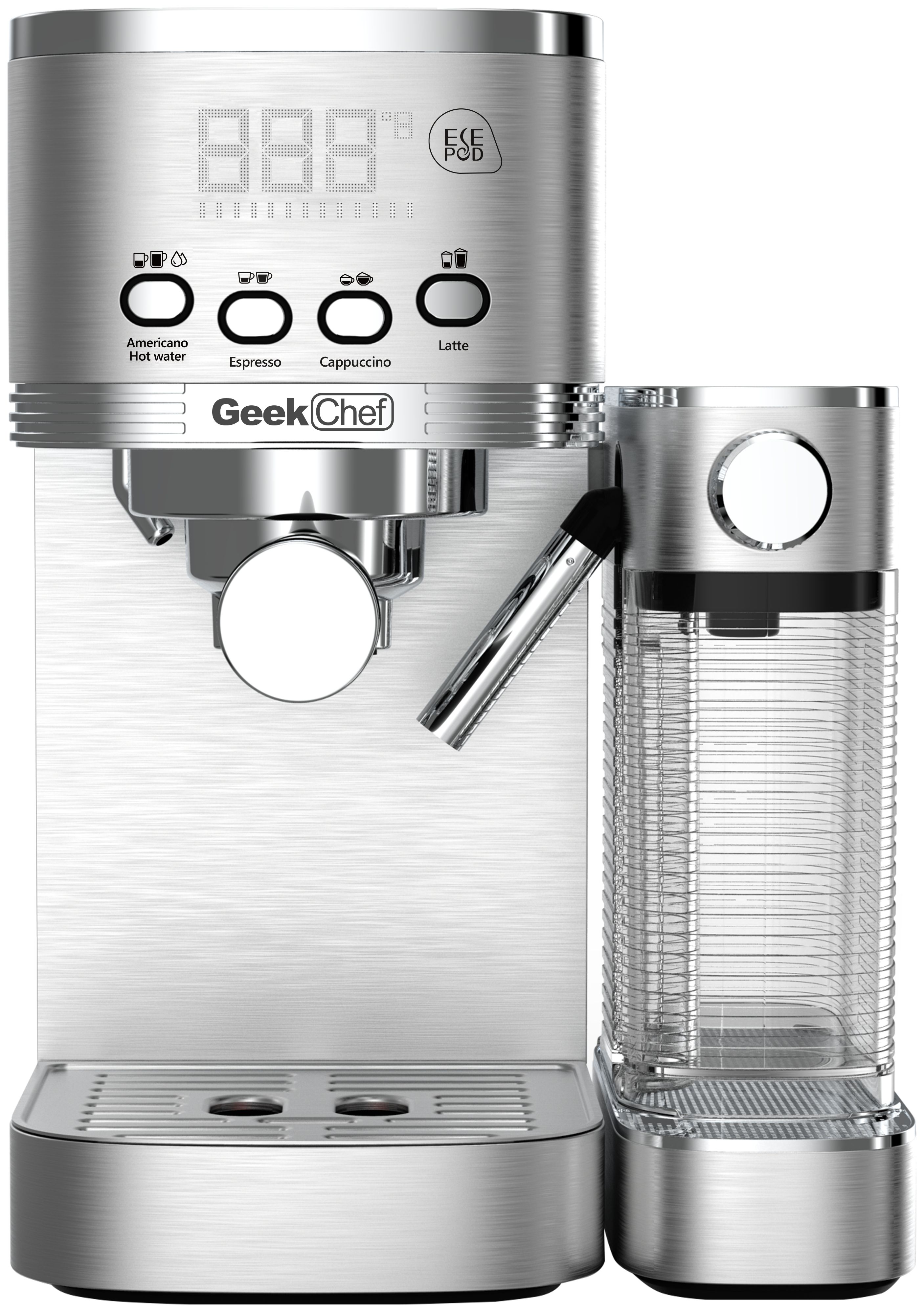 Geek Chef Espresso And Cappuccino Machine With Automatic Milk Frother, 20Bar Espresso Maker For Home, For Cappuccino Or Latte, with ESE POD Filter, Stainless Steel, Gift For Coffee Lover Ban On Amazon