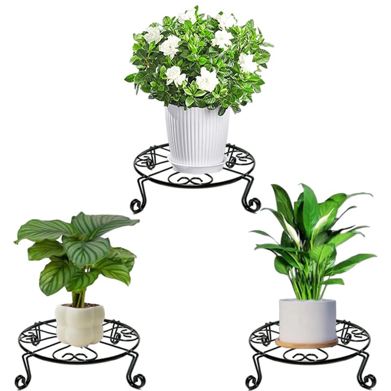 3pcs Indoor Metal Plant Stand Decorative Iron Flower Pot Holders Steel