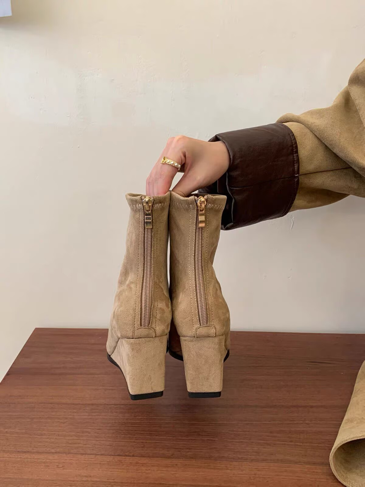 Wedge Pointed Toe Ankle Boots, picture 3 of 4