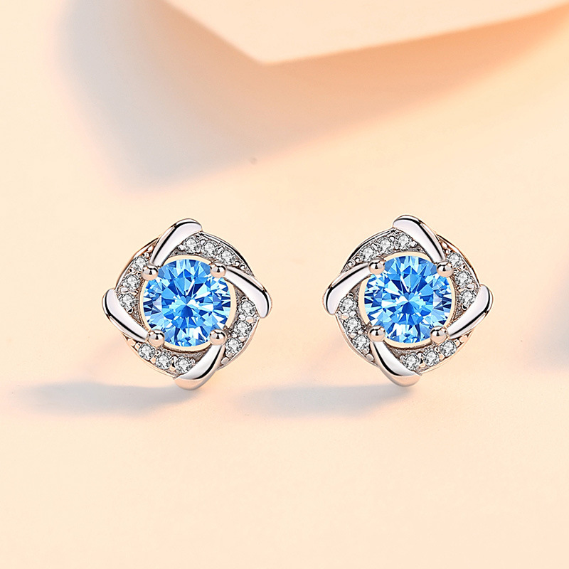 S999 Sterling Silver Small Windmill Stud Earrings Women