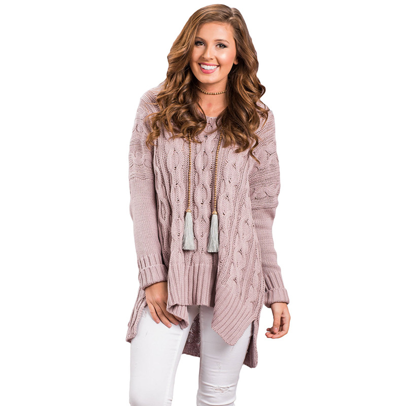 Title 1, Pullover Sweater Solid Color Long-sleeved V-neck