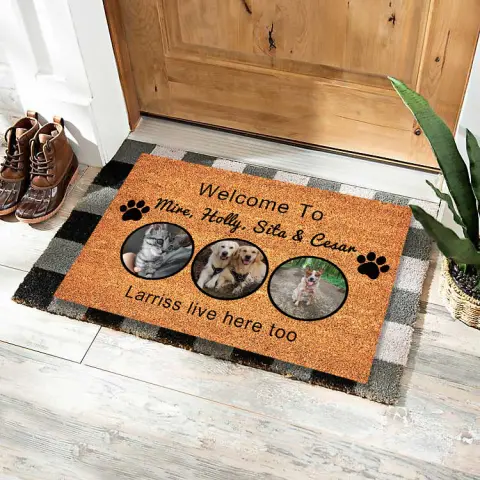 Custom Doormat Personalized GiftsText Name Pet Dog Cat Photo