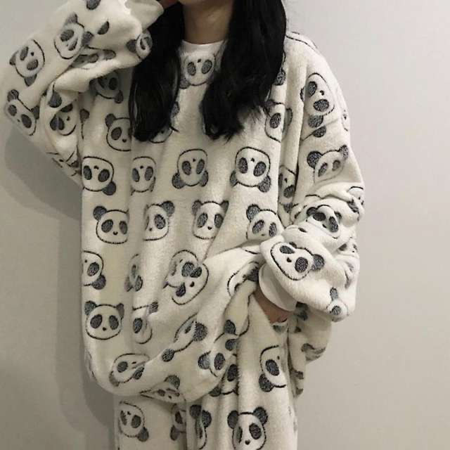 Title 6, Coral Fleece Pajamas Female Winter Thickened An...