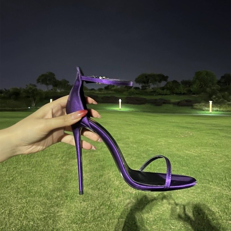 Women's One Strap High Heel Sandals, 2026 New Summer Style, Internet-Famous Thin Stiletto Round Toe Red Sole Heels