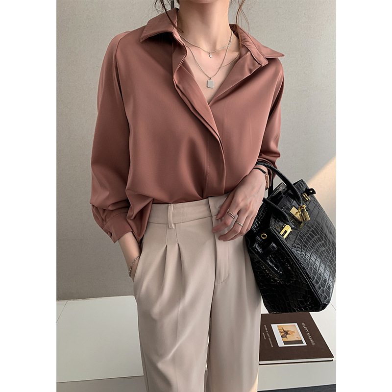 Title 1, Niche Gentle Wind Top Loose Long-sleeved Shirt ...