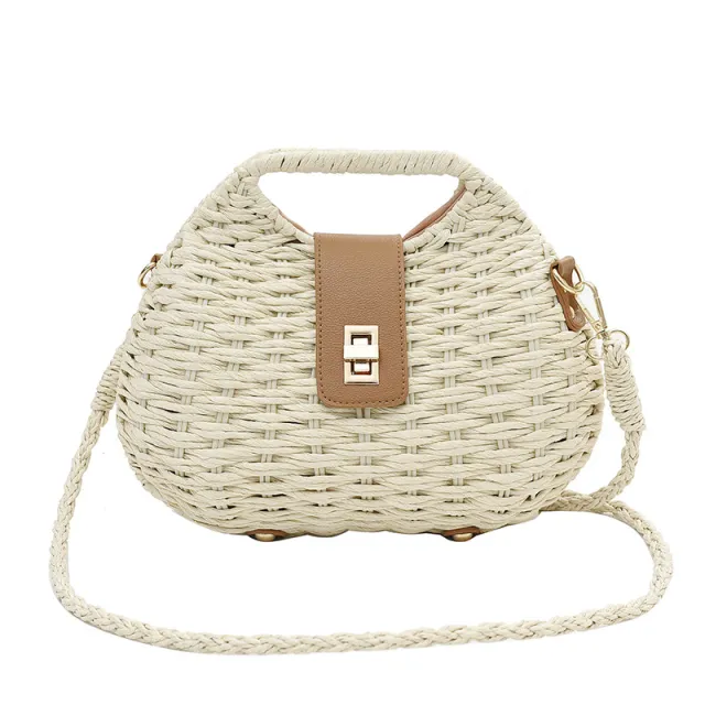 Women's Summer Woven Artistic Shoulder Bag White - Shop at LoveMi