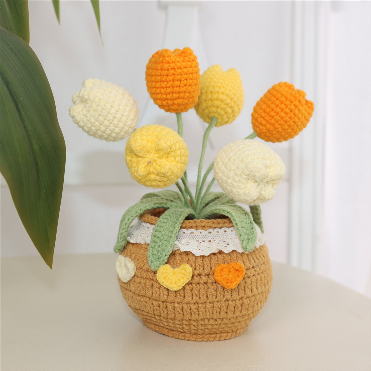 Crochet Tulip Potted Ornament, picture 5 of 5