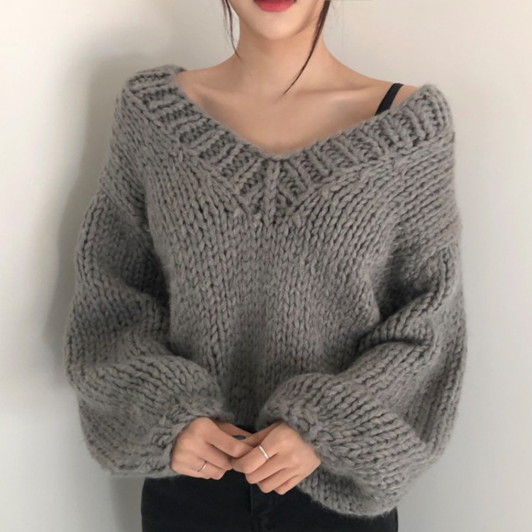 Title 6, Knitted Loose And Versatile Lazy Fashion Sweater